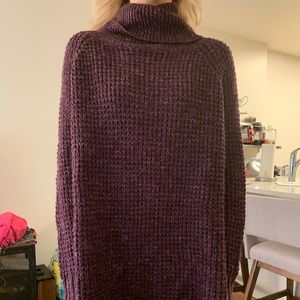 Free people long purple turtleneck sweater